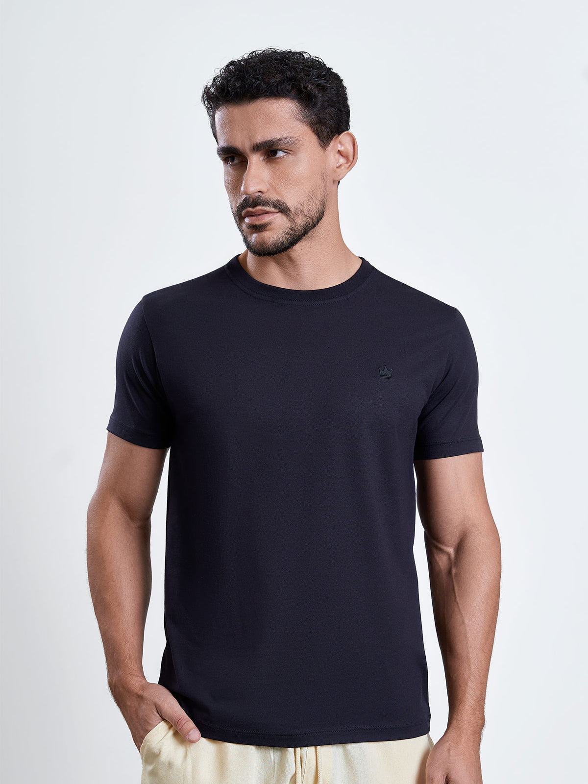 Black Cotton T-Shirt