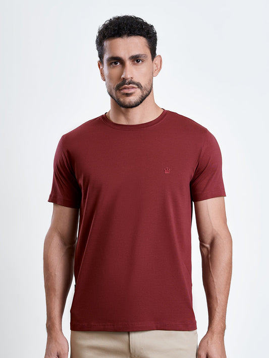 Burgundy Cotton T-Shirt