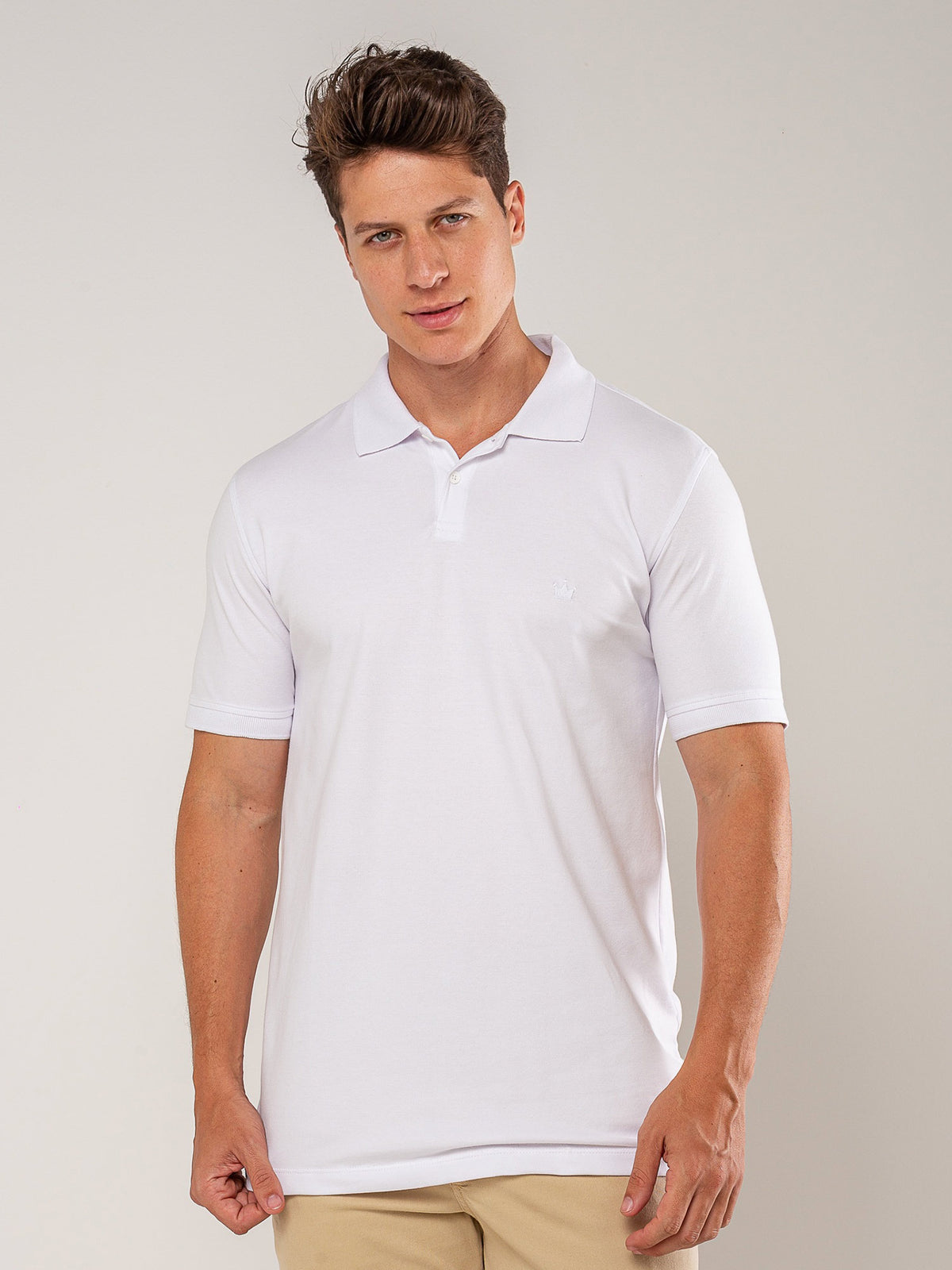 White Pique Polo Shirt