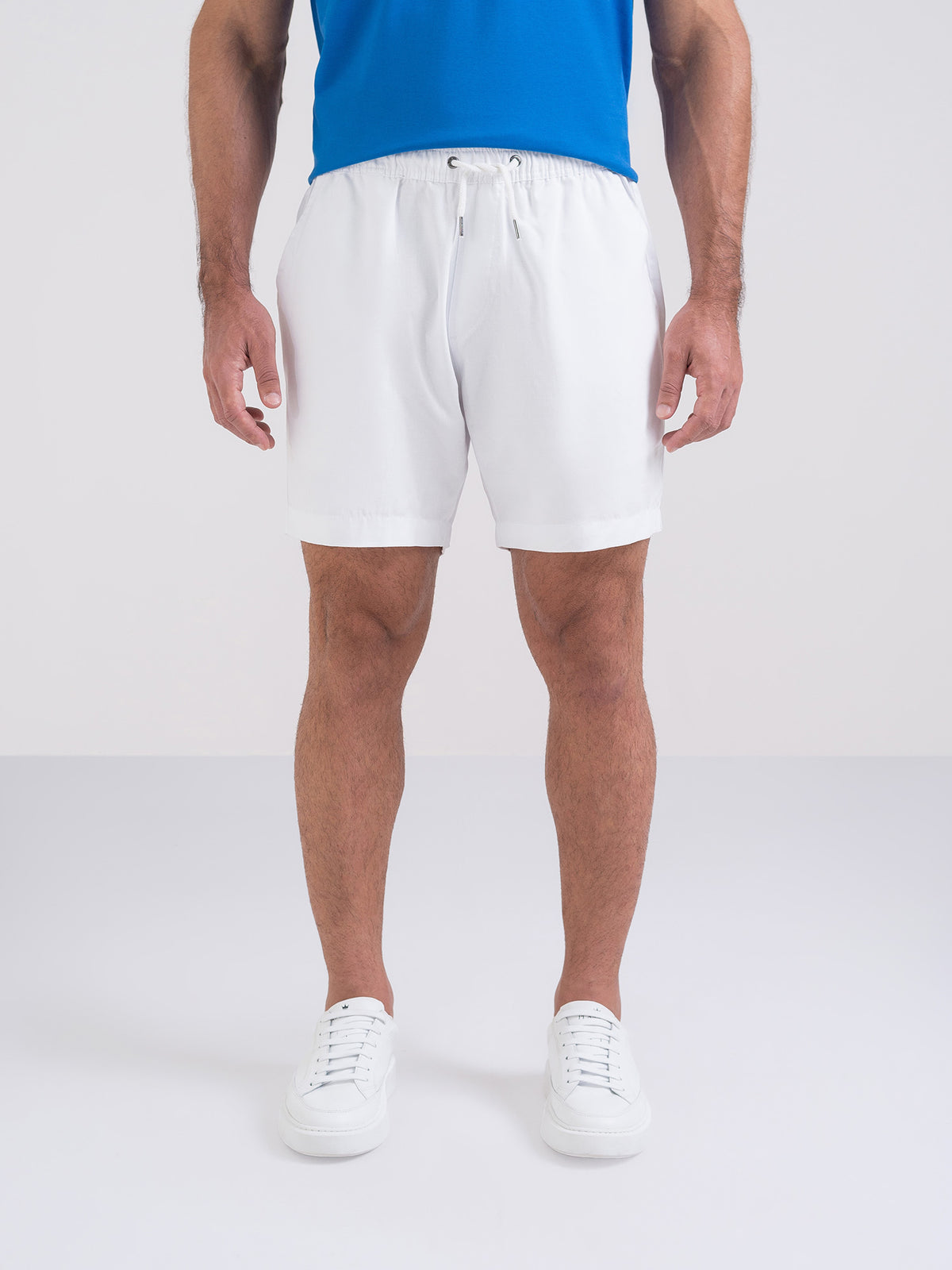 White Riviera Twill Shorts